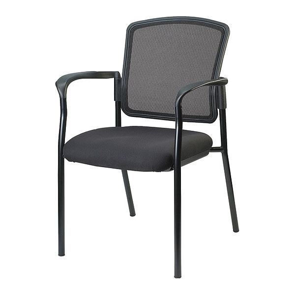 Guest Chair, Black Back, 23 in W Mesh Seat