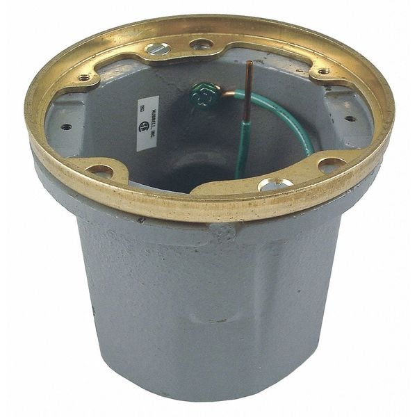 Electrical Box, 18.5 cu in, Ceiling Box Type, Brass, Round Shape