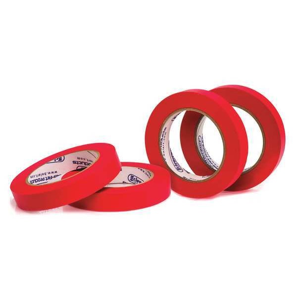 Label Tape, 3/4 in W x 40 yd. L, 6.30 mil Thick, Red, Rubber Adhesive, 4 PK