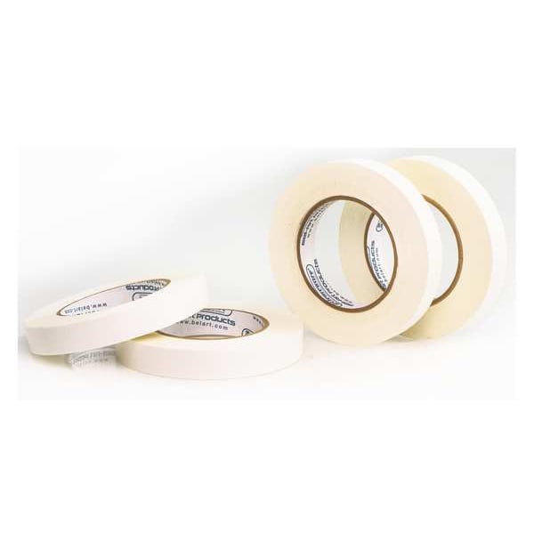 Masking Tape, 3/4 in W x 60 yd L, 6.3 mil Thick, White, Rubber Adhesive, 4 PK