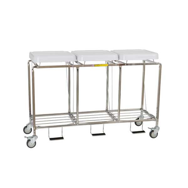 Triple "Leakproof" Hamper with Foot Pedal, No Bags