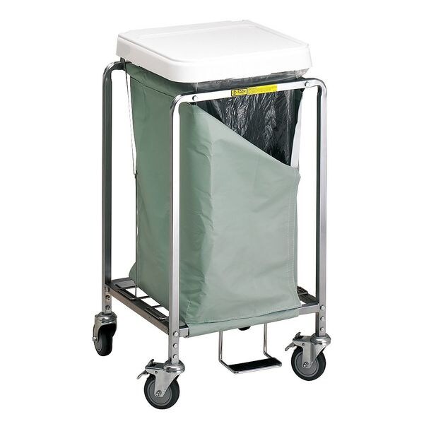 Single "Easy Access" Hamper with Foot Pedal, White Bag