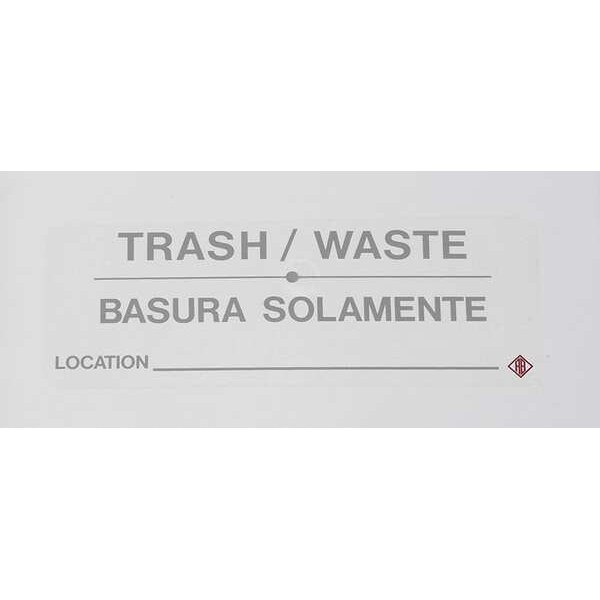 Bilingual Hamper Label "Trash/Waste", Gray Text, PK5