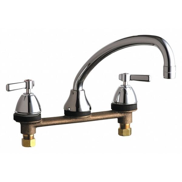 Manual Sink Faucet, 8" Mount, Chrome plated