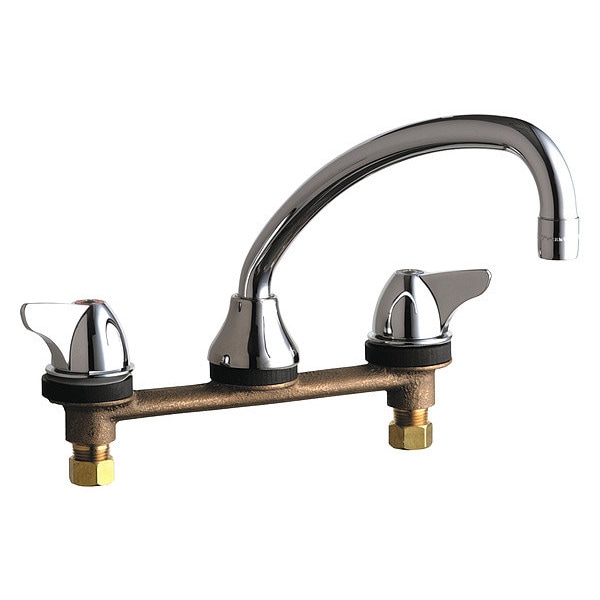 Low Arc Kitchen Faucet, Manual, 8" Mount, 3 Hole Commercial