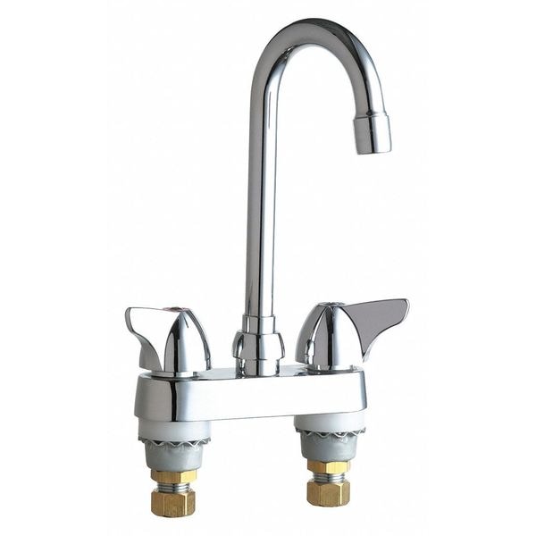 Manual Sink Faucet, 4" Mount, Chrome plated
