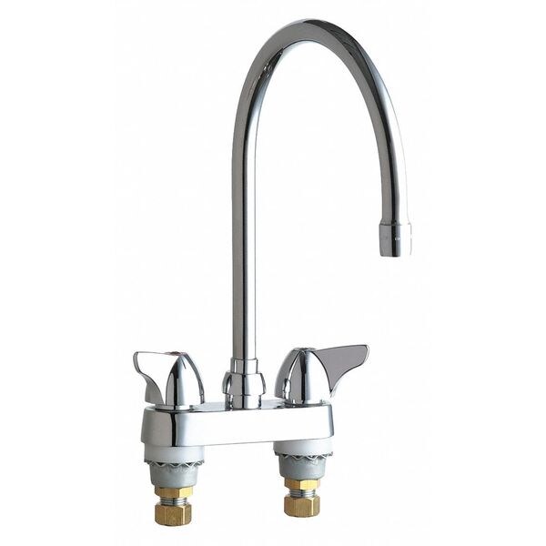 Manual Sink Faucet, 4" Mount, Chrome plated