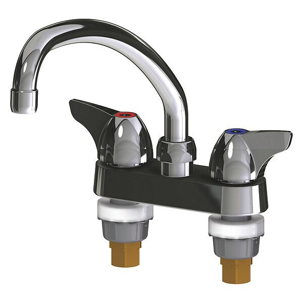 Manual Sink Faucet, 4" Mount, Polished chrome