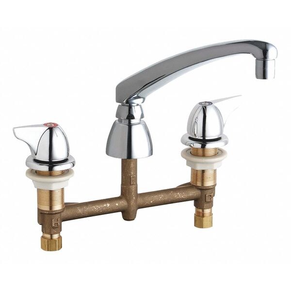 Concealed Kitchen Sink Faucet, Manual, 8" Mount, Commercial