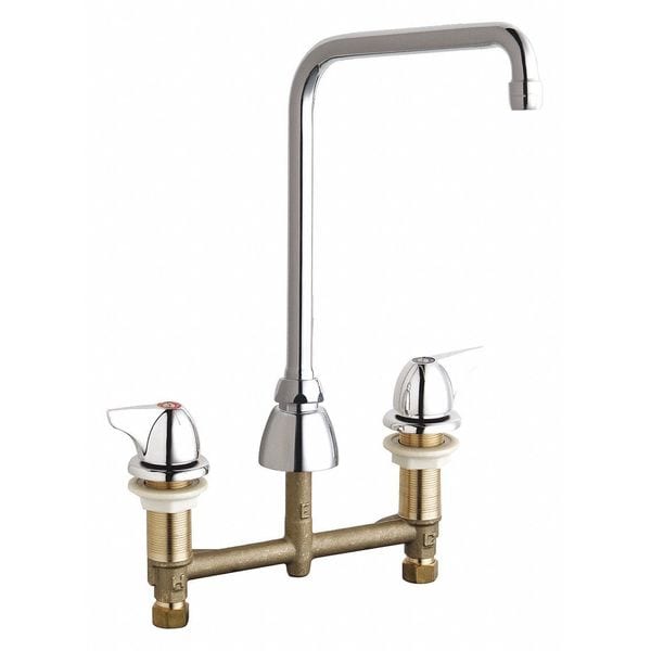 Concealed Kitchen Sink Faucet, Manual, 8" Mount, Commercial