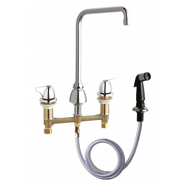 Concealed Kitchen Sink Faucet, Manual, 8" Mount, Commercial