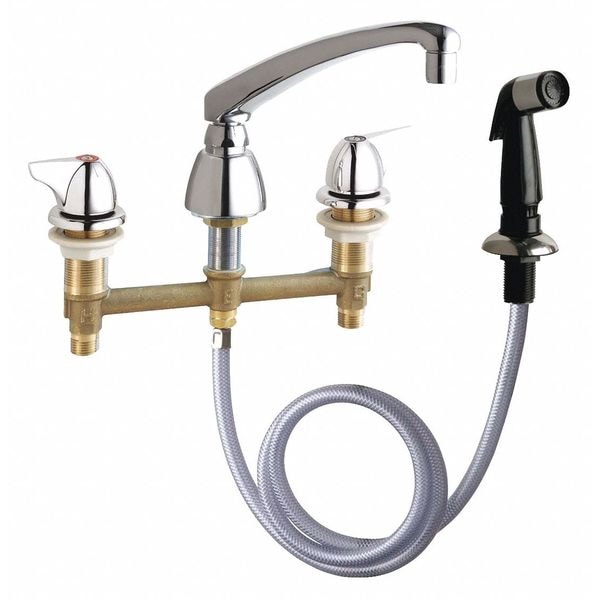 Concealed Kitchen Sink Faucet, Manual, 8" Mount, Commercial