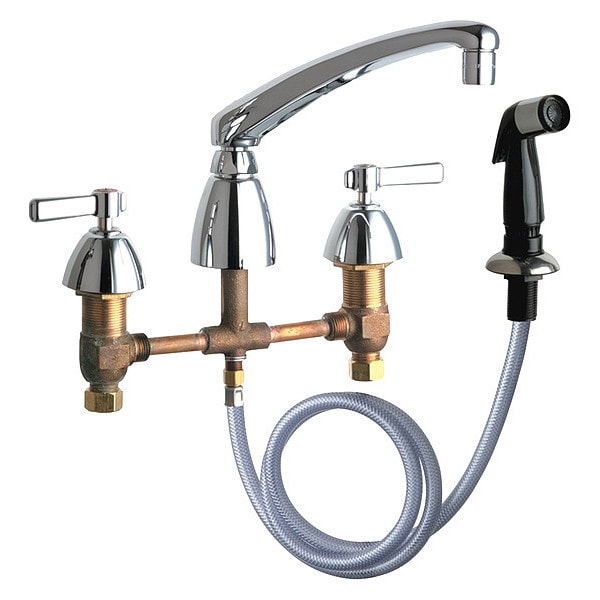 Manual Concealed Hot And Cold Water Sink, 8" Mount, Chrome plated