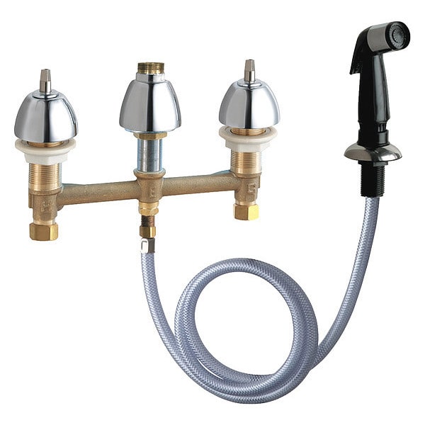 Kitchen Sink Faucet W/Spray, Manual, 8" Mount, Commercial