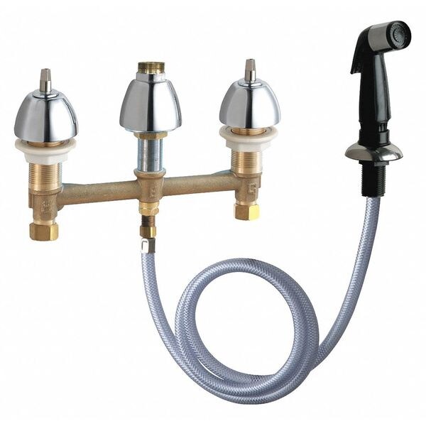Kitchen Sink Faucet W/Spray, Manual, 8" Mount, Commercial