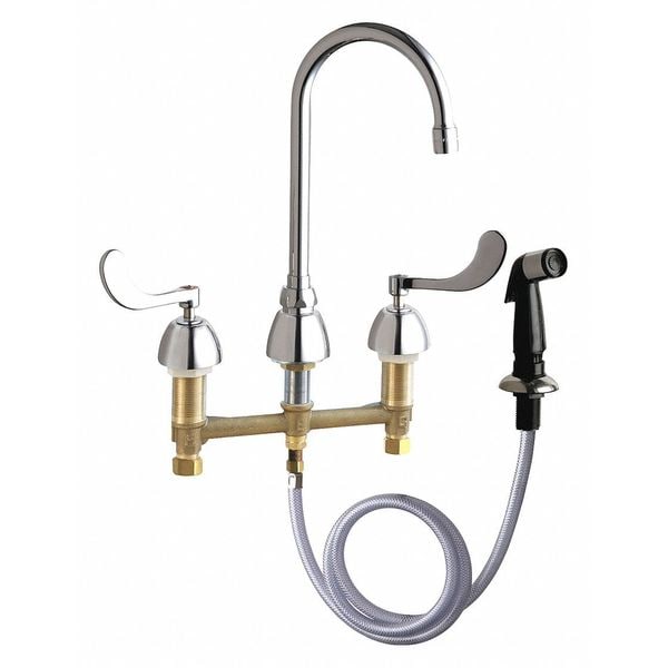 Concealed Kitchen Sink Faucet, Manual, 8" Mount, Commercial