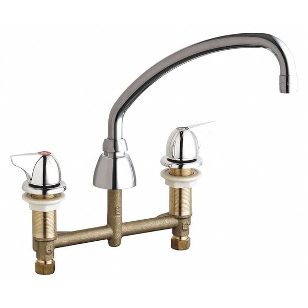 Concealed Kitchen Sink Faucet, Manual, 8" Mount, Commercial