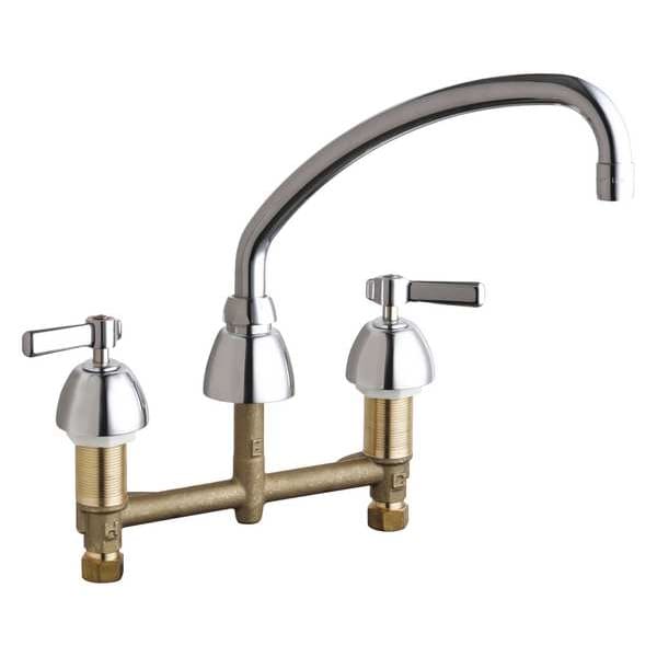 Low Arc Kitchen Faucet, Manual, 8" Mount, 3 Hole Commercial