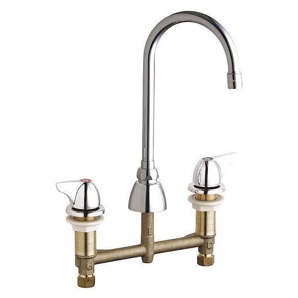 Concealed Kitchen Sink Faucet, Manual, 8" Mount, Commercial