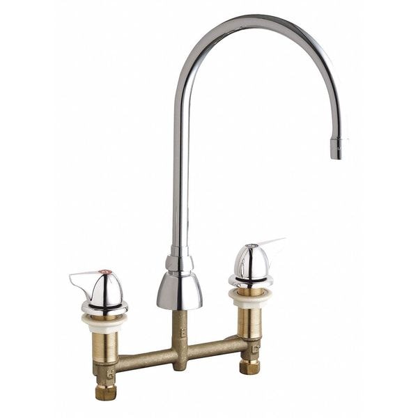 Concealed Kitchen Sink Faucet, Manual, 8" Mount, Commercial