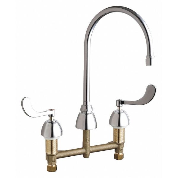 Concealed Kitchen Sink Faucet, Manual, 8" Mount, Commercial