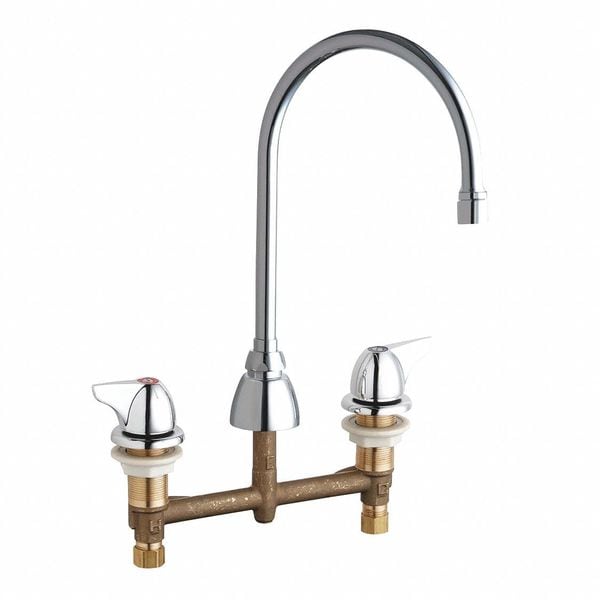 Concealed Kitchen Sink Faucet, Manual, 8" Mount, Commercial