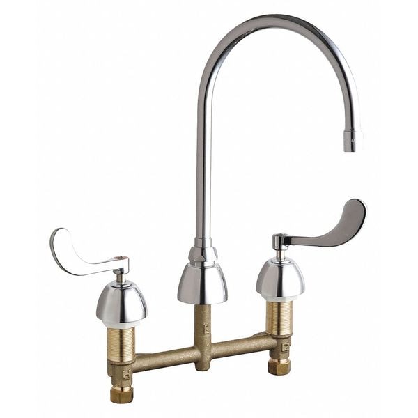 Concealed Kitchen Sink Faucet, Manual, 8" Mount, Commercial
