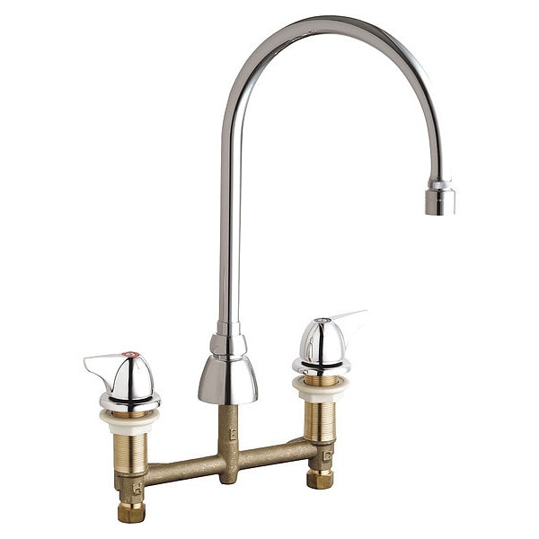 Concealed Kitchen Sink Faucet, Manual, 8" Mount, Commercial