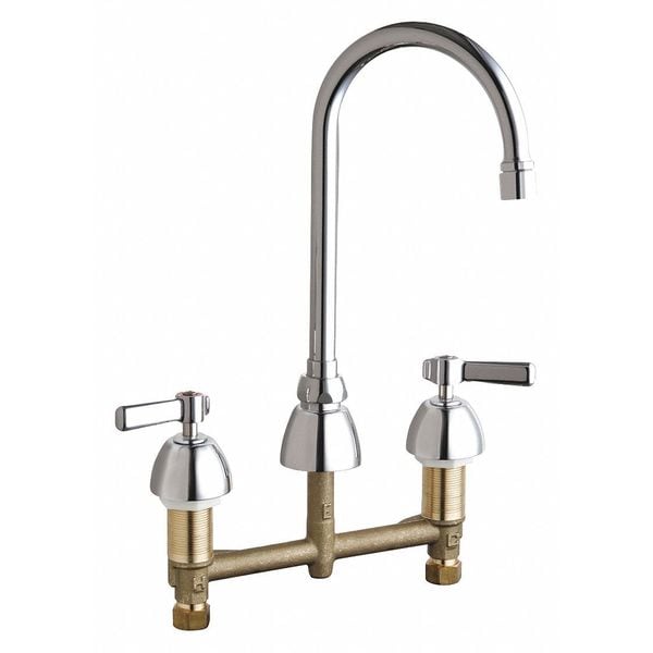 Concealed Kitchen Sink Faucet, Manual, 8" Mount, Commercial