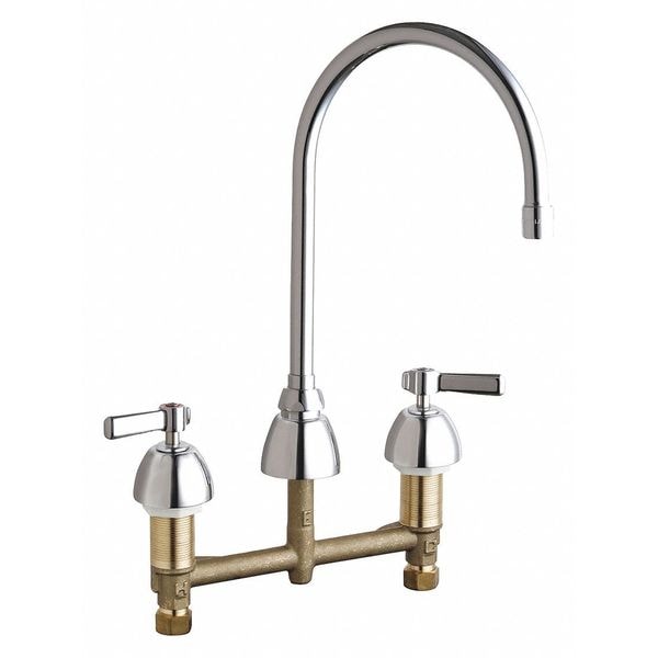 Concealed Kitchen Sink Faucet, Manual, 8" Mount, Commercial