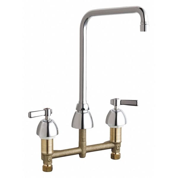 Concealed Kitchen Sink Faucet, Manual, 8" Mount, Commercial