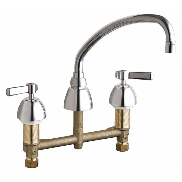 Concealed Kitchen Sink Faucet, Manual, 8" Mount, Commercial