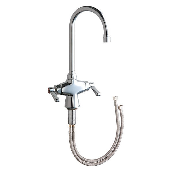 Manual Hot And Cold Water Mixing Sink Faucet, Single Hole Mount, Chrome plated 1 Hole