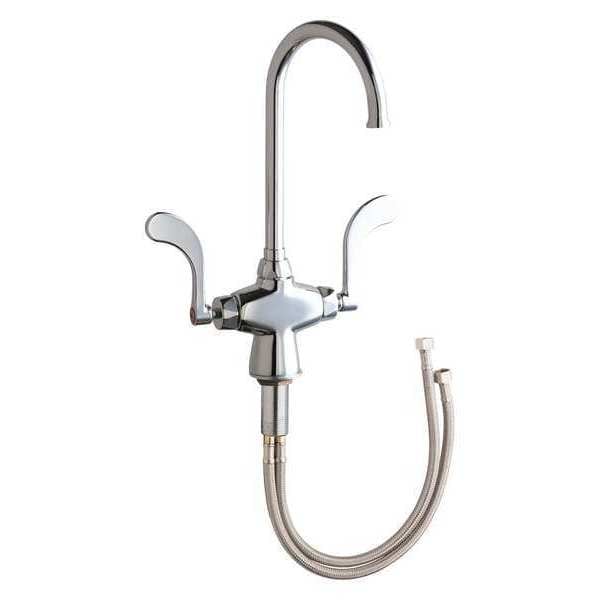 Manual Hot And Cold Water Mixing Sink Faucet, Single Hole Mount, Chrome plated 1 Hole