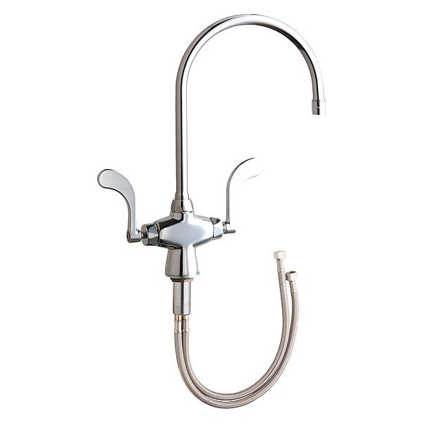 Manual Sink Faucet, Single Hole Mount, Chrome plated 1 Hole