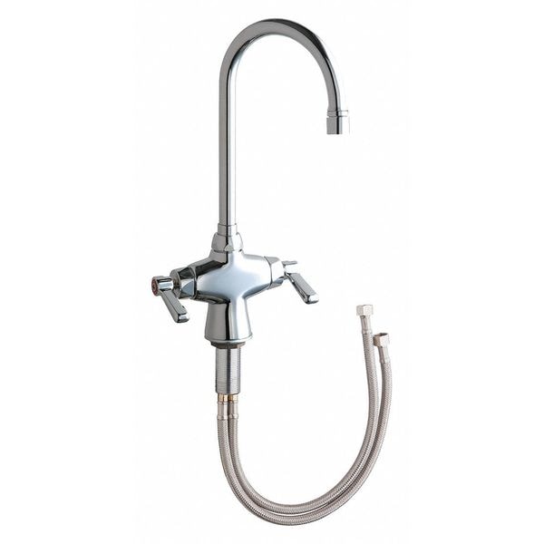 Manual Hot And Cold Water Mixing Sink Faucet, Single Hole Mount, Chrome plated 1 Hole