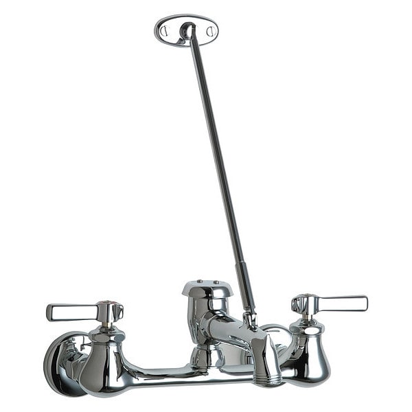 Dual-Handle Hot And Cold Water Sink Faucet, 8" Mount, Chrome plated