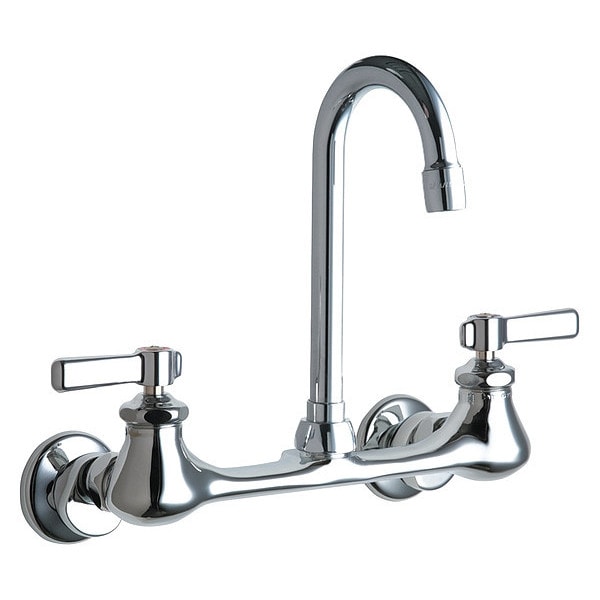 Manual Sink Faucet, 7-1/4" - 8-3/4" Mount, Chrome plated