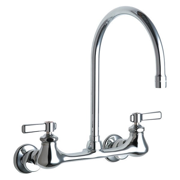 Manual Hot And Cold Water Sink Faucet, 7-1/4" - 8-3/4" Mount, Chrome plated