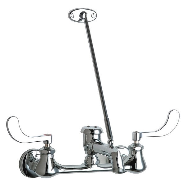 Manual Hot And Cold Water Sink Faucet, 8" Mount, Chrome plated