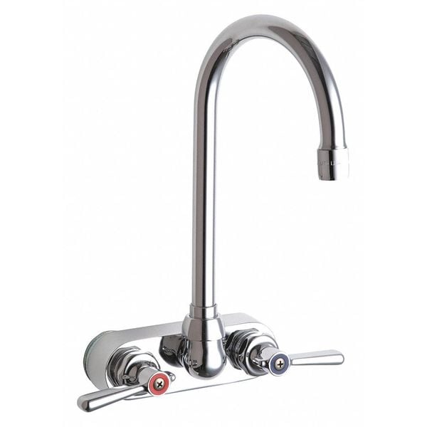 Manual Hot And Cold Water Sink Faucet, 4" Mount, Chrome plated