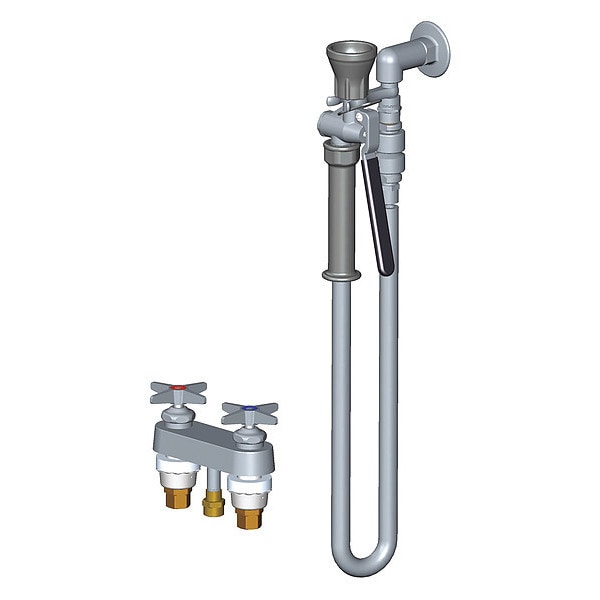 Cross Handle 4" Mount, Chrome plated