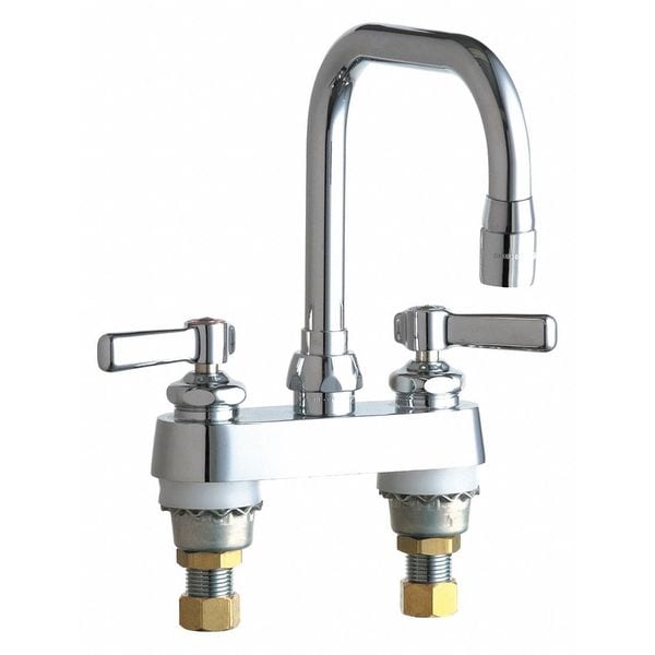 Manual Sink Faucet, 4" Mount, Chrome plated