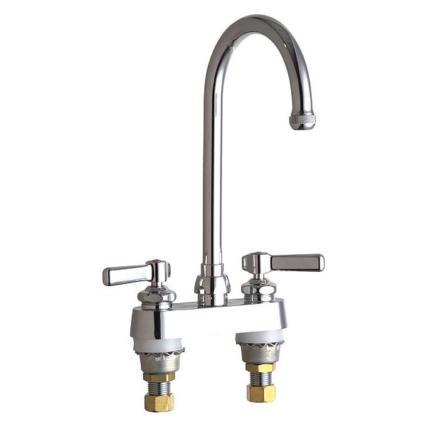 Manual Hot And Cold Water Sink Faucet, 4" Mount, Chrome plated
