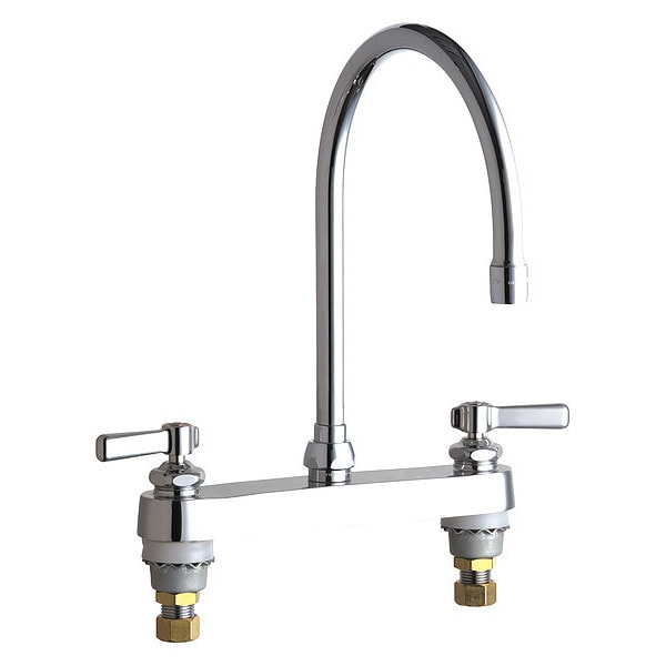 Manual Sink Faucet, 8" Mount, Chrome plated
