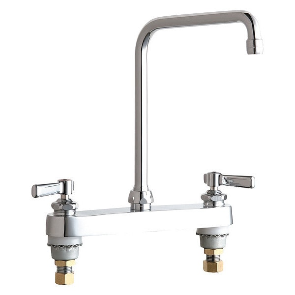 Manual Sink Faucet, 8" Mount, Chrome plated