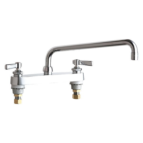 Manual Sink Faucet, 8" Mount, Chrome plated