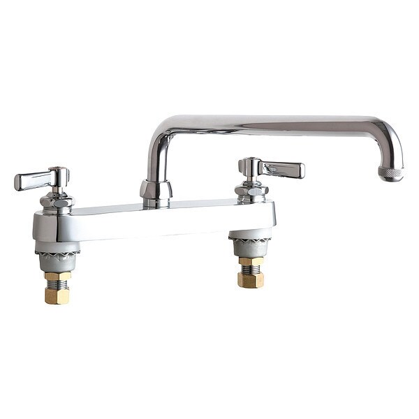 Manual Service Sink Faucet, 8" Mount, Chrome plated