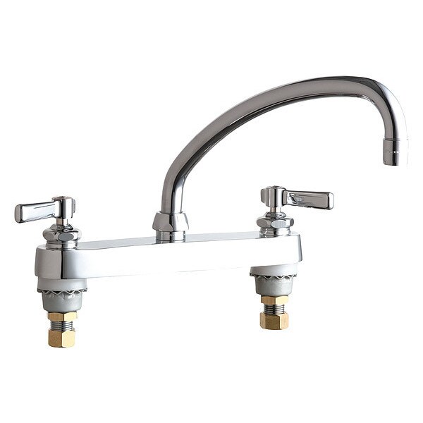 Manual Sink Faucet, 8" Mount, Chrome plated