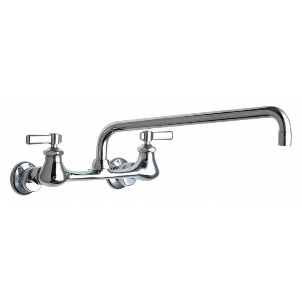 Lever Handle Hot And Cold Water Sink Faucet, 7-1/4" - 8-3/4" Mount, Chrome plated